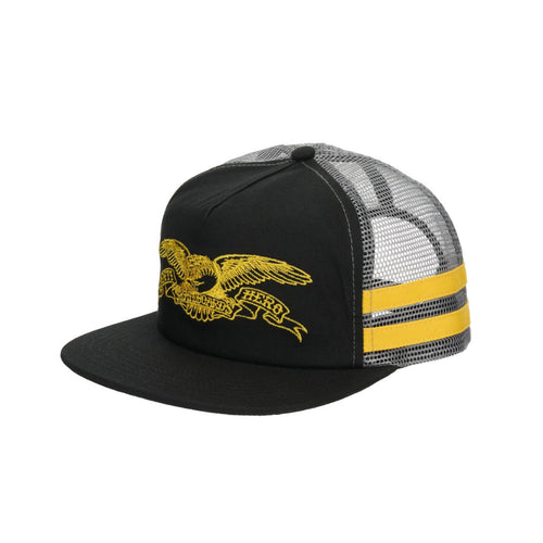 Anti Hero Basic Eagle Cap in Black/Charcoal/Yellow | Free Aotearoa NZ shipping on Anti Hero  Skateboard orders over $100* with Pavement Skate Store!