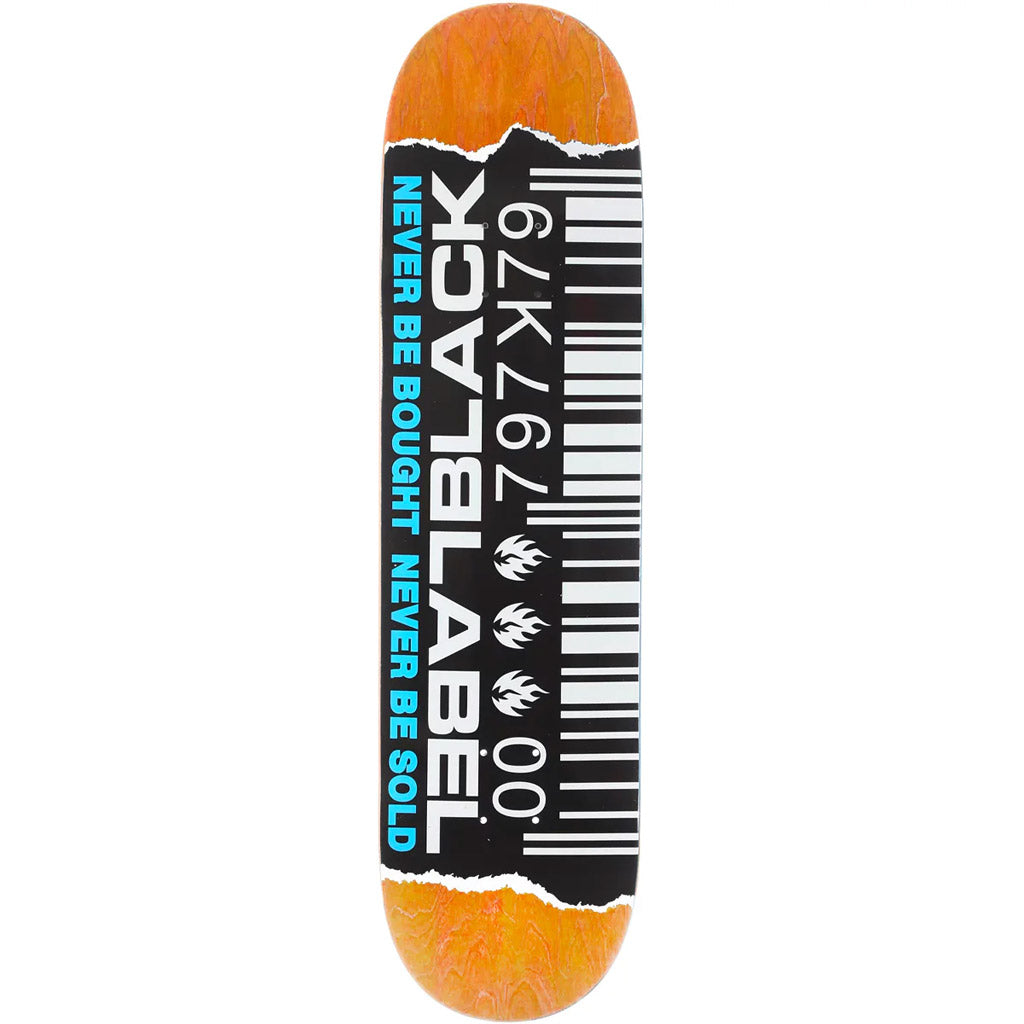 Black Label Barcode Ripped Skateboard Deck 8.25" x 32.12". WM 14..25". Shop skateboard decks from Black Label online with Dunedin's independent skate store, Pavement. Free New Zealand shipping over $150.