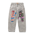 Butter Goods X Daniel Johnston Boxing Denim Jeans in Washed Grey | Shop Butter clothing online with Pavement Skate Store - Free Aotearoa NZ shipping over $100*