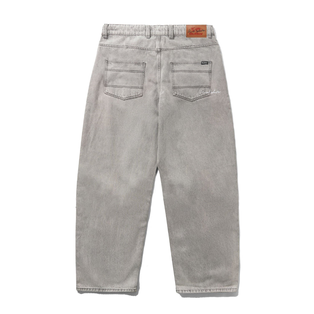 Butter Goods X Daniel Johnston Boxing Denim Jeans in Washed Grey | Shop Butter clothing online with Pavement Skate Store - Free Aotearoa NZ shipping over $100*