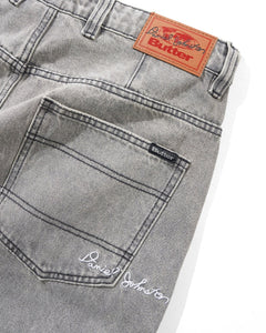 Butter Goods X Daniel Johnston Boxing Denim Jeans in Washed Grey | Shop Butter clothing online with Pavement Skate Store - Free Aotearoa NZ shipping over $100*