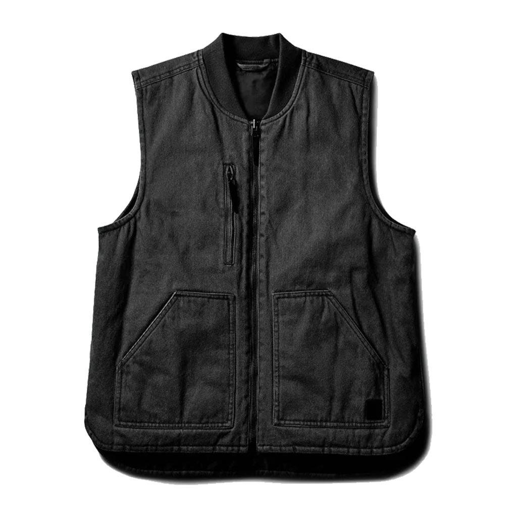 Brixton Abraham Reversible Vest - Black/Black. Cotton canvas / quilted nylon. Reversible. Quilted taffeta lining. Free, fast NZ shipping. Shop unisex vests from Brixton, Volcom, Butter Goods, Polar Skate Co., Carhartt WIP and more. Pavement skate shop, Dunedin.