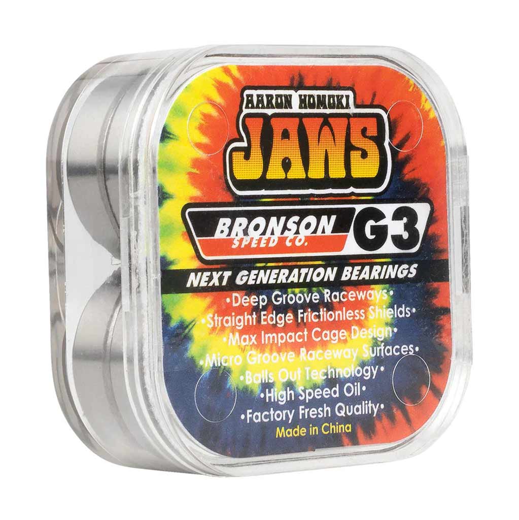 Bronson Speed Co. Aaron Jaws Homoki G3 Bearings | Shop skateboard bearings online with Pavement Skate Store with free Aotearoa shipping on orders over $100*!
