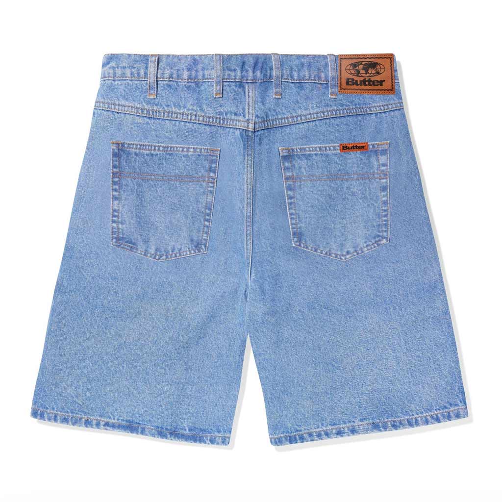 BUTTER GOODS BAGGY DENIM SHORTS - WASHED INDIGO