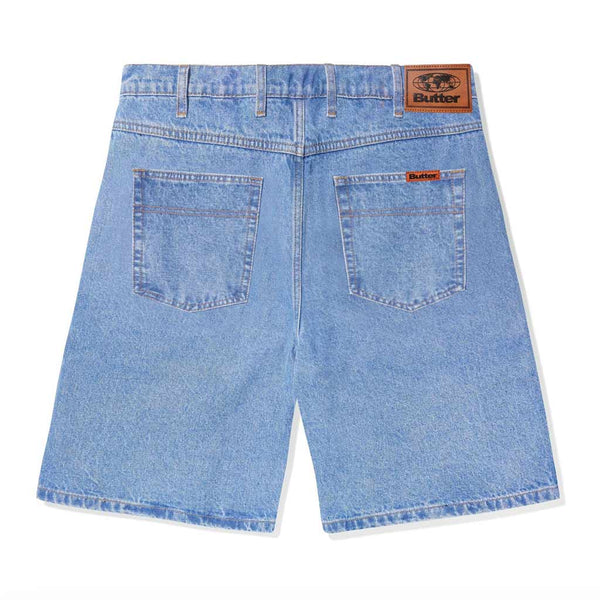 Butter Goods Baggy Denim Shorts Washed Indigo Pavement Pavement NZ