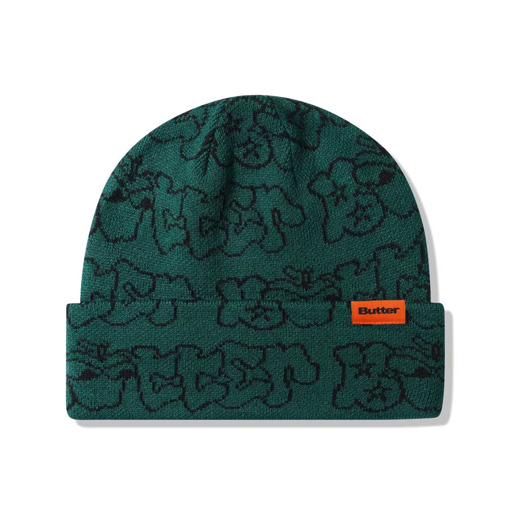 Butter Goods Big Apple Cuff Beanie - Green. Regular cut acrylic fold beanie. All over jacquard graphic. Woven label on cuff. Shop Butter Goods online with Pavement, Dunedin's independent skate store, since 2009. Free New Zealand shipping over $150. Same day Dunedin delivery before 3. Easy returns.
