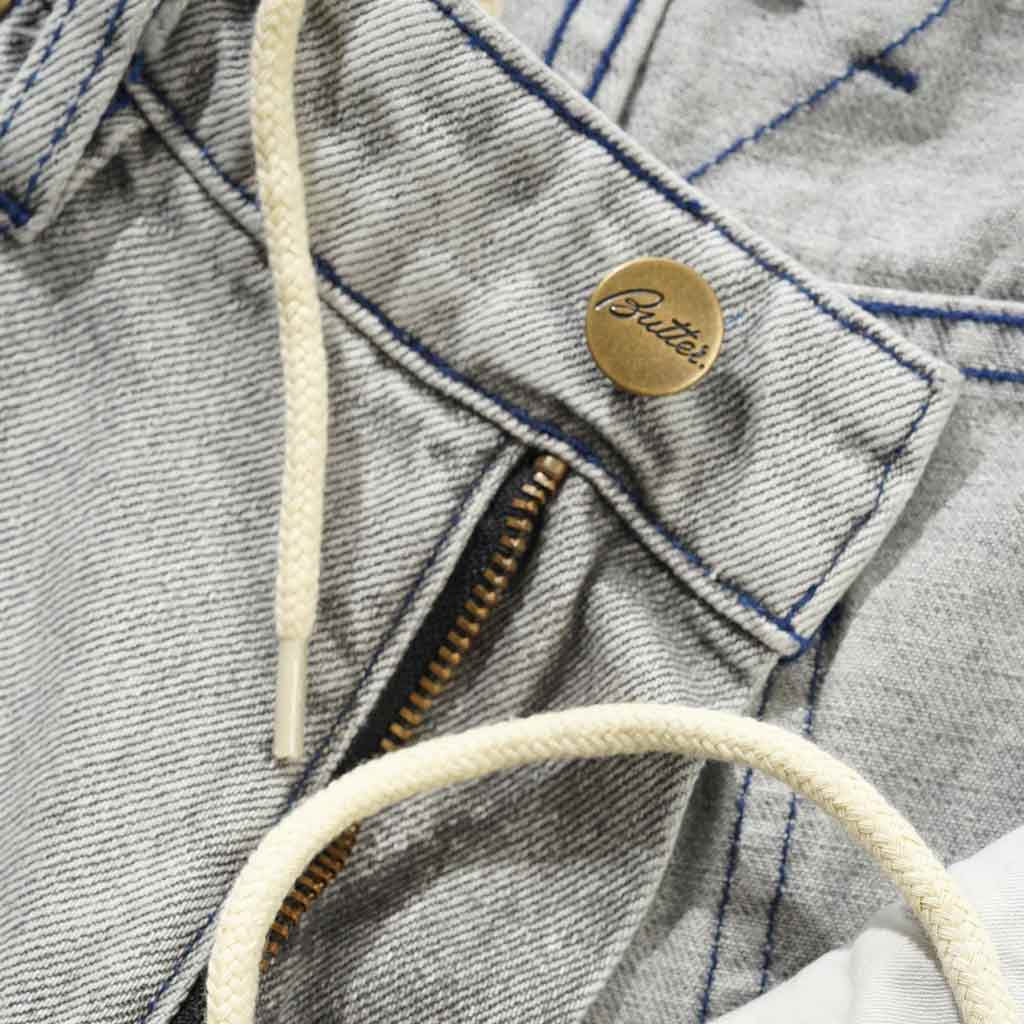 Butter Goods Bronco Denim Shorts - Washed Grey | Shop Butter Goods online with Pavement Skate Store and enjoy free Aotearoa shipping on orders over $100*!