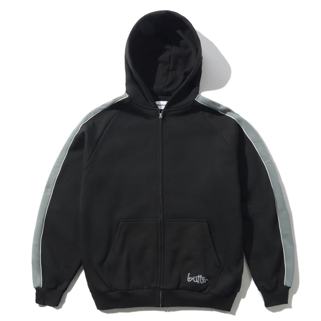 Butter Goods Connection Zip Thru Hood - Black | Shop Butter Goods online with Pavement Skate Store and enjoy free Aotearoa shipping on orders over $100*!