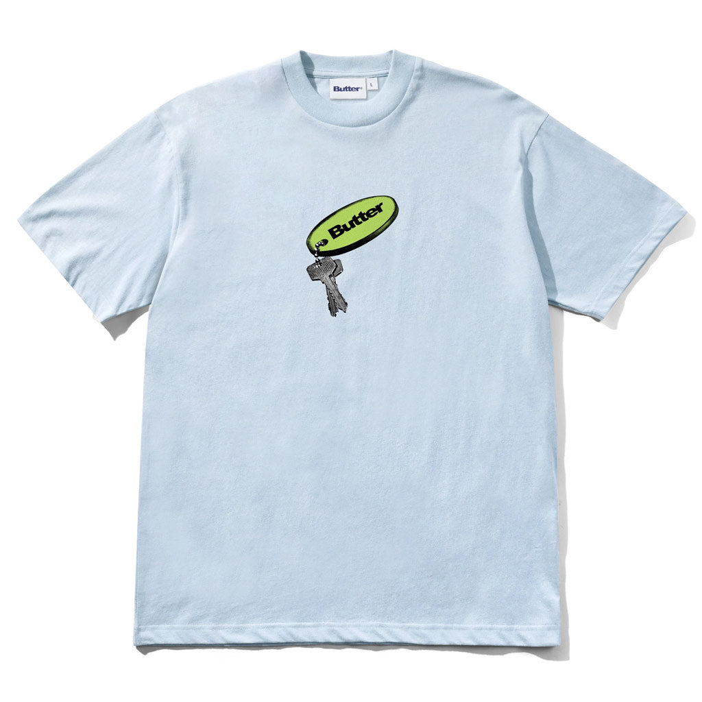 Butter Goods Key Chain Tee in Sky | Shop all new Butter Goods online with Pavement with free Aotearoa shipping on orders over $100*