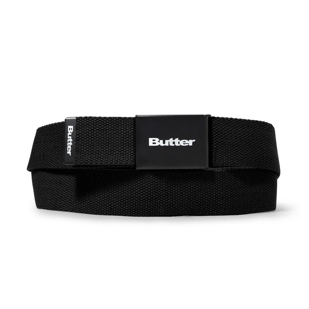 Butter Goods Logo Woven Belt - Black | Shop Butter Goods online with Pavement Skate Store and enjoy free Aotearoa shipping on orders over $100*!
