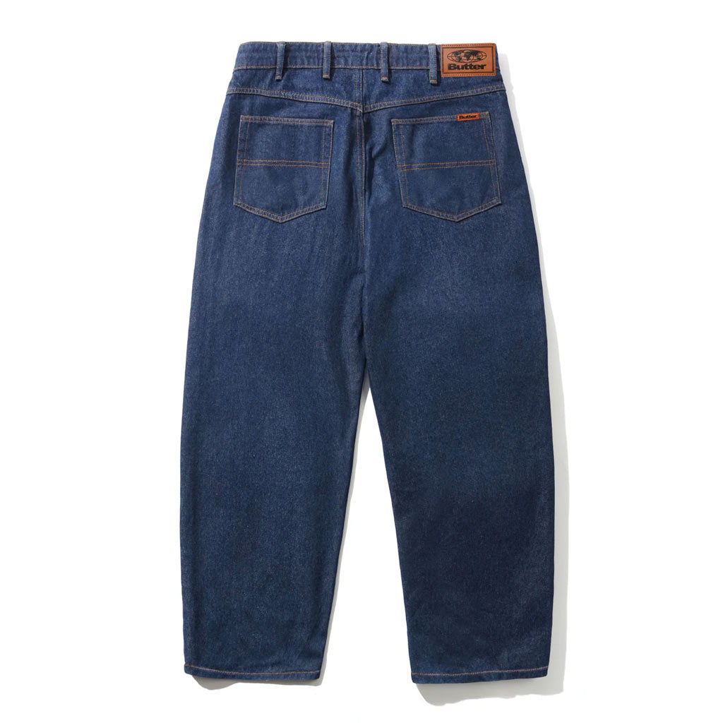 Butter Goods Relaxed Denim Jeans - Dark Indigo | Shop Butter Goods online with Pavement Skate Store and enjoy free Aotearoa shipping on orders over $100*!
