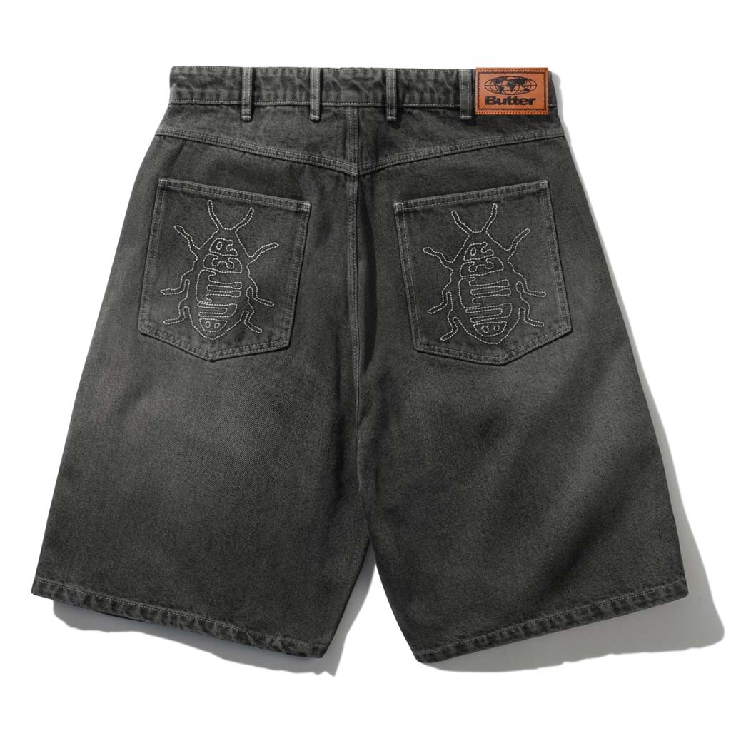 Butter Goods Roach Denim Shorts - Black Wash| Shop Butter Goods online with Pavement Skate Store and enjoy free Aotearoa shipping on orders over $100*!