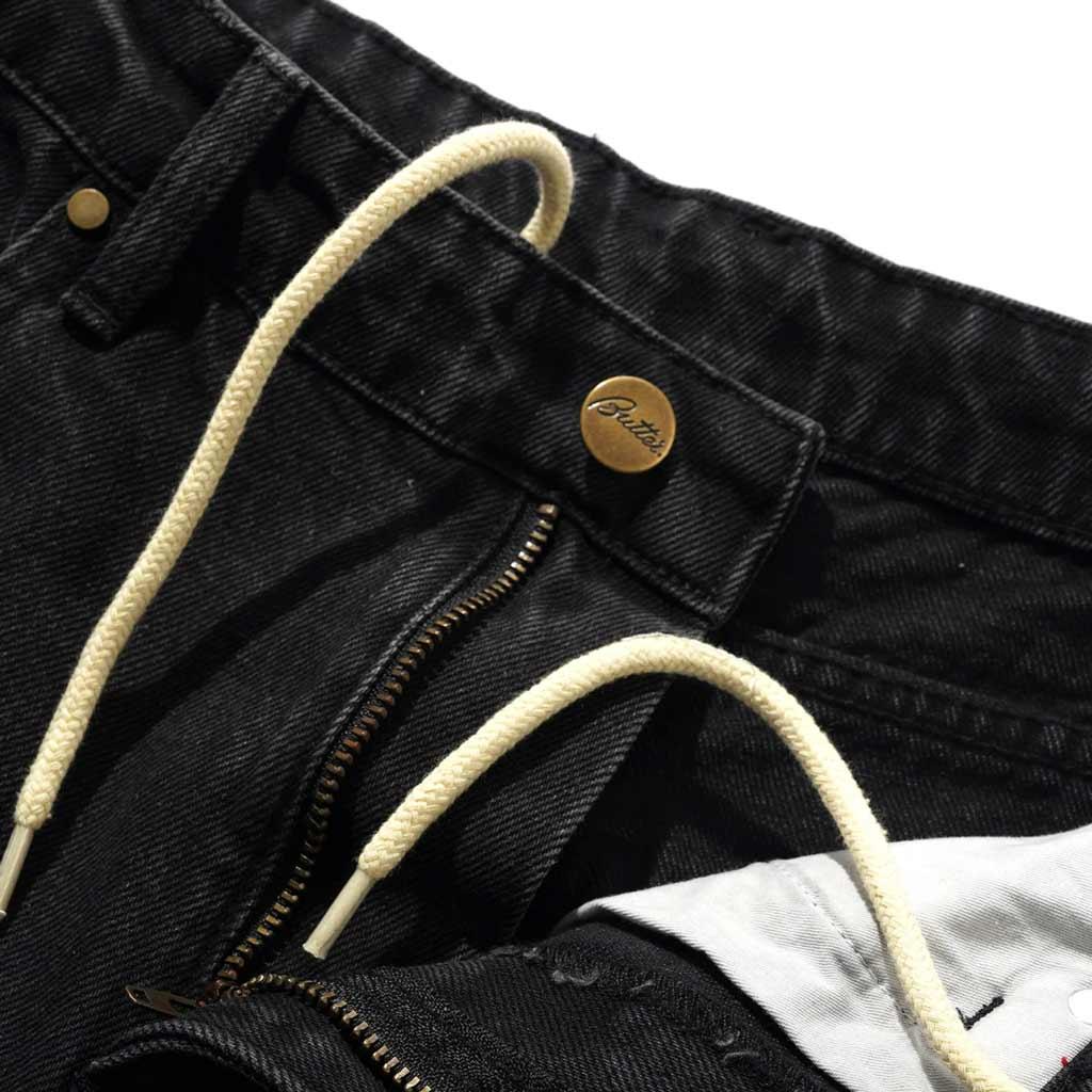 Butter Goods Straight Leg Denim Jeans - Washed Black | Shop Butter Goods online with Pavement Skate Store and enjoy free Aotearoa shipping on orders over $100*!