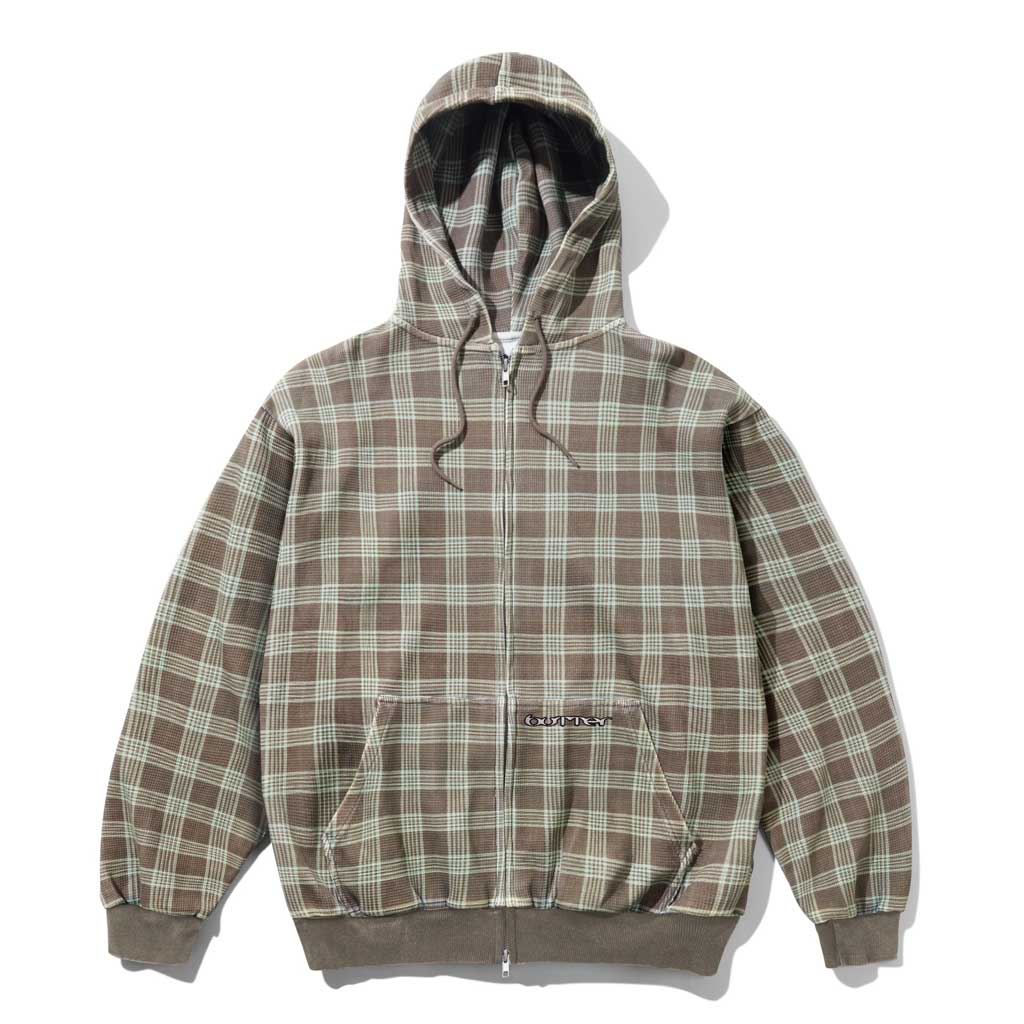 Butter Goods Waffle Zip-Thru Hoody in Plaid | Shop all new Butter Goods online with Pavement with free Aotearoa shipping on orders over $100*