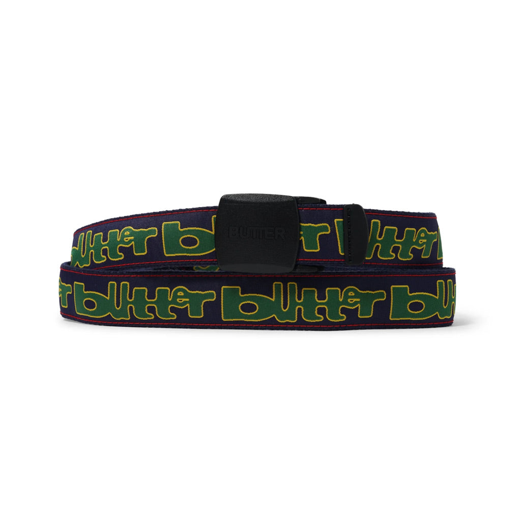 Butter Goods Warped Woven Belt in Navy | Free Aotearoa NZ shipping on orders over $100* when you shop Butter Goods online with Pavement Skate Store!