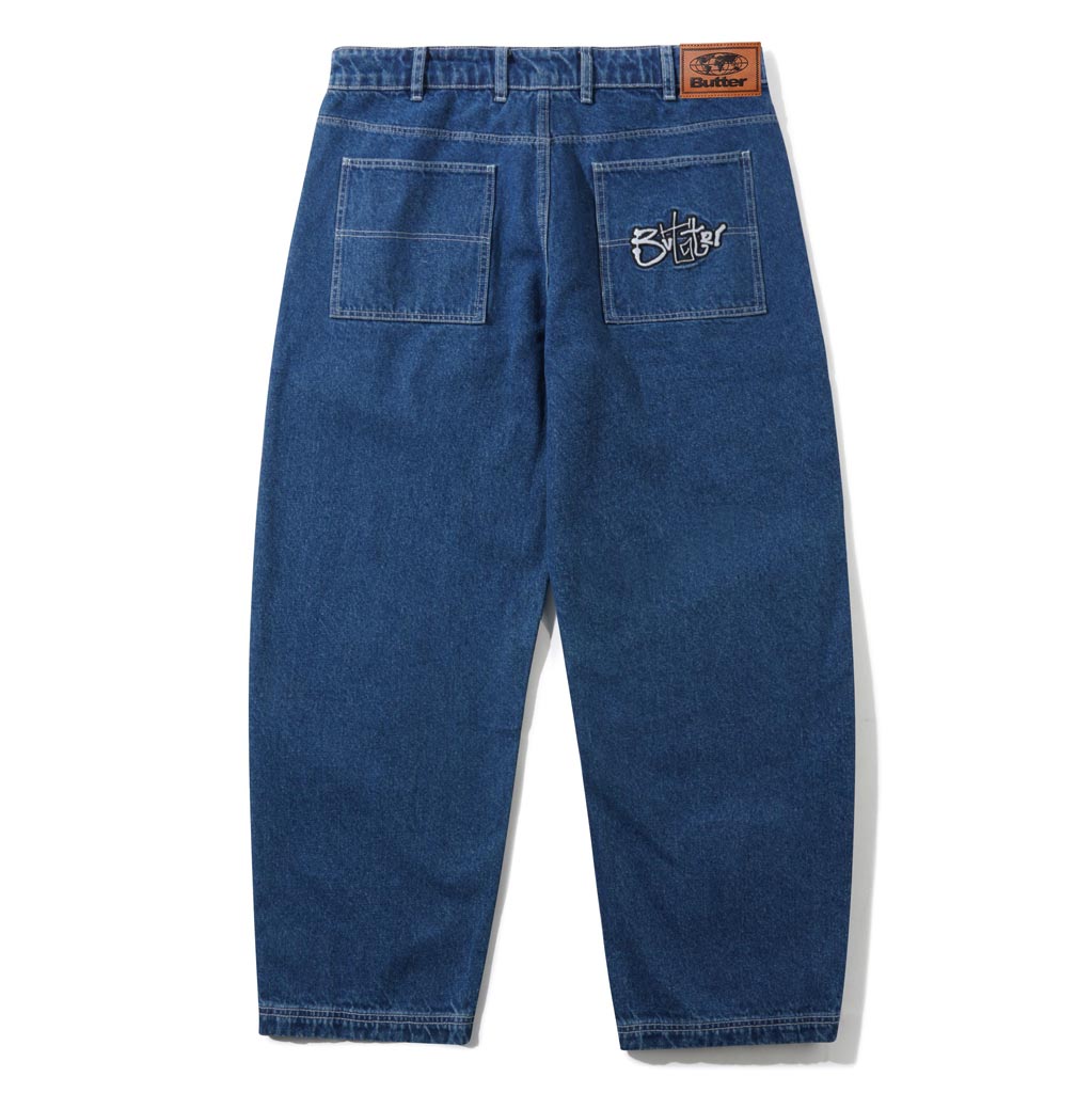 Butter Goods Scribble Denim Jeans Mid Blue - | Free Aotearoa NZ shipping over $100* when you order your Butter Goods clothing online with Pavement Skate Store.