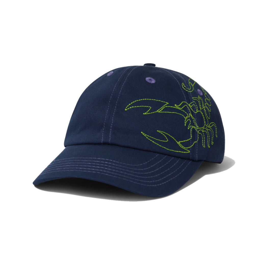 Butter Goods Scorpion 6 Panel Cap in Navy | Shop Butter Goods clothing online with Pavement Skate Store with free Aotearoa NZ shipping over $100*