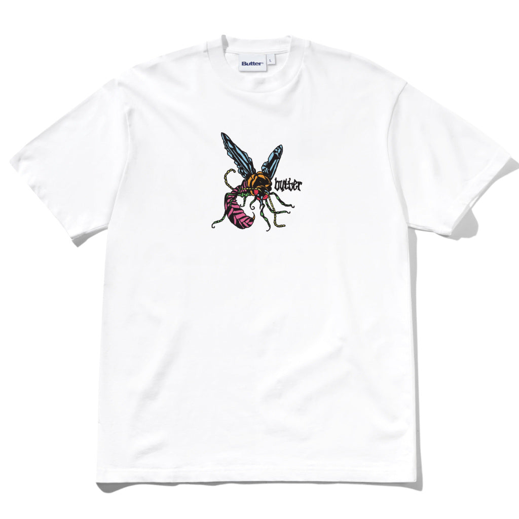 Butter Goods Wasp Tee in White | Shop Butter Goods clothing online with Pavement Skate Store with free Aotearoa NZ shipping over $100*!
