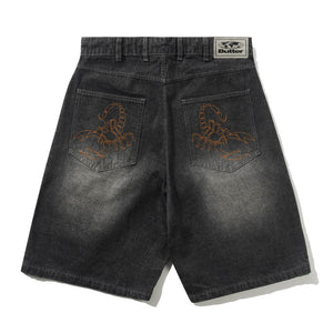 Butter Scorpion Stitch Denim Shorts in Slub Black | Shop Butter Goods clothing online with Pavement Skate Store with free Aotearoa NZ shipping over $100*