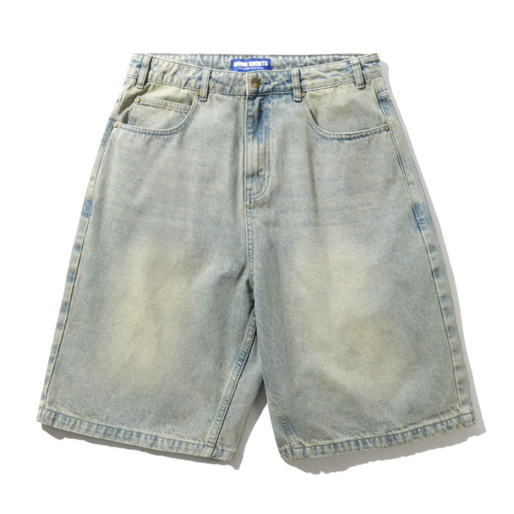 Butter Scorpion Stitch Denim Shorts in Tinted Light Blue | Shop Butter Goods clothing online with Pavement Skate Store with free Aotearoa NZ shipping over $100*