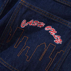 Cash Only Logo Baggy Denim Jeans - Raw Indigo. Shop Cash Only online with Pavement Skate Store and receive free Aotearoa NZ shipping over $100*