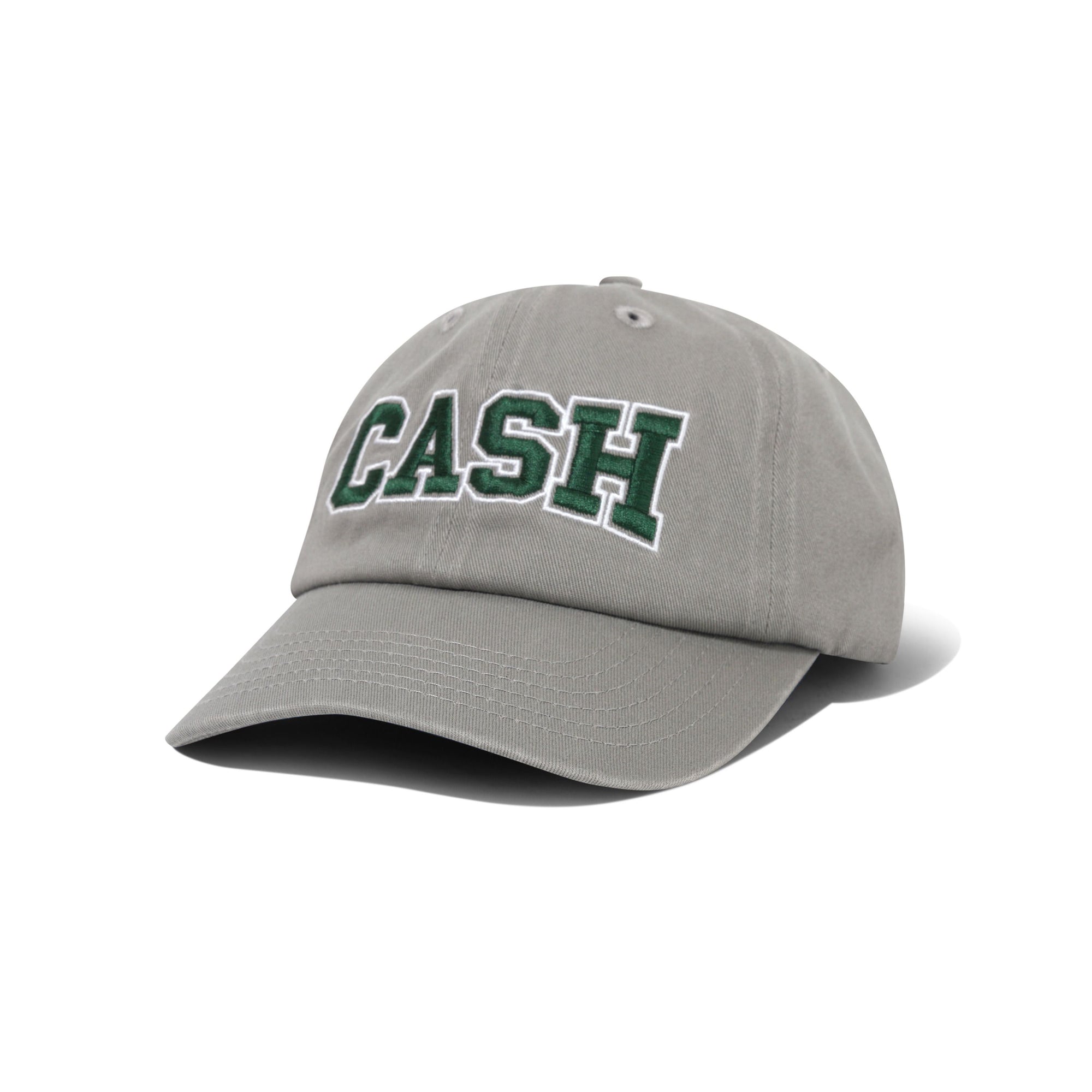 CASH ONLY CAMPUS 6 PANEL CAP - WASHED GREY