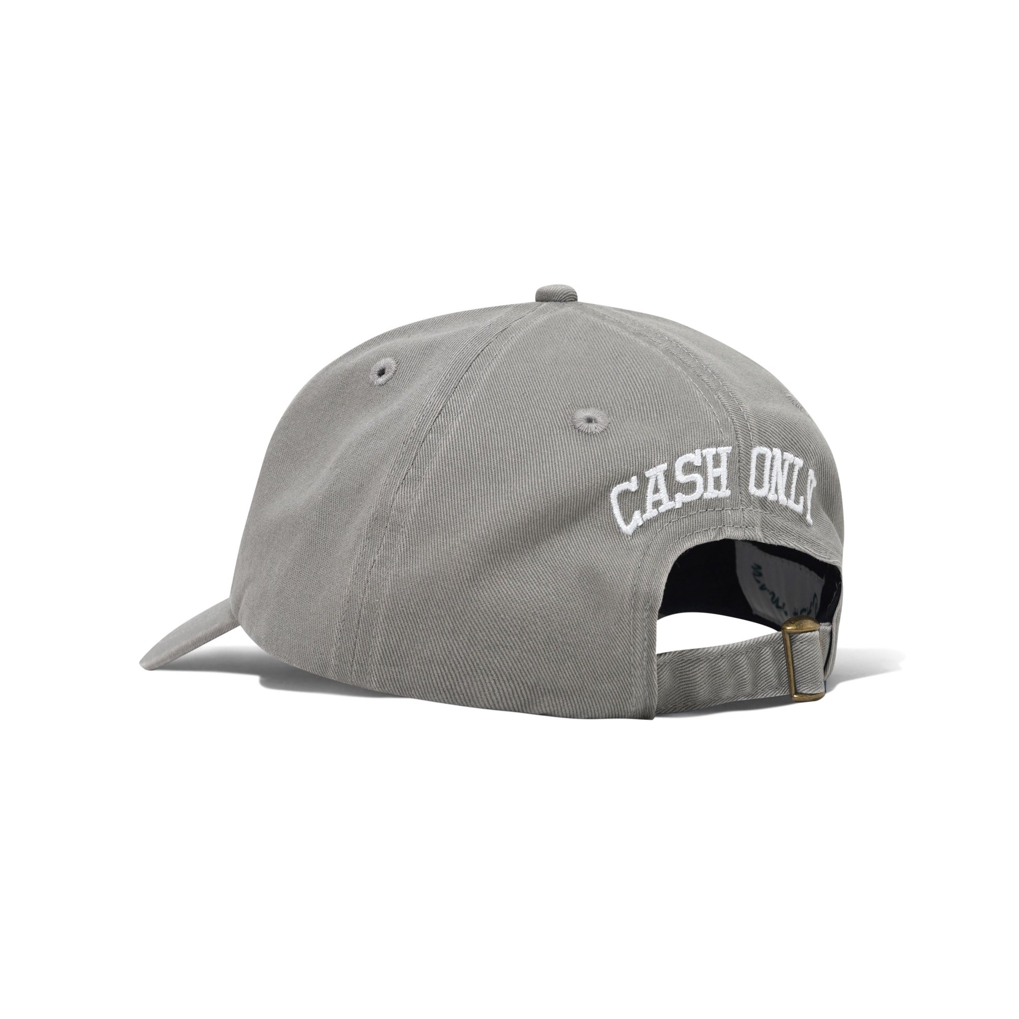 CASH ONLY CAMPUS 6 PANEL CAP - WASHED GREY