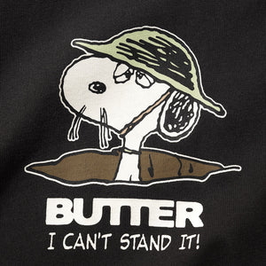 Butter Goods X Peanuts Can't Stand It Tee in Washed Black | Shop Butter Goods with free Aotearoa shipping over $100* with Pavement Skate Store online!