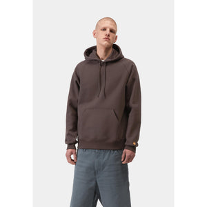 Carhartt WIP Hooded Chase Sweat in Shale/Gold | Shop Carhartt WIP online with Pavement Skate Store and enjoy free Aoteraoa NZ shipping over $100*