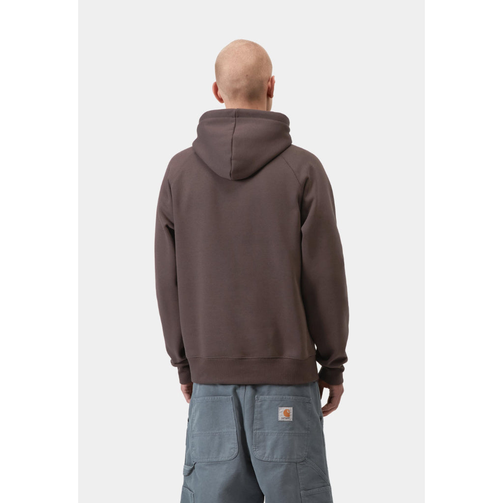 Carhartt WIP Hooded Chase Sweat in Shale/Gold | Shop Carhartt WIP online with Pavement Skate Store and enjoy free Aoteraoa NZ shipping over $100*