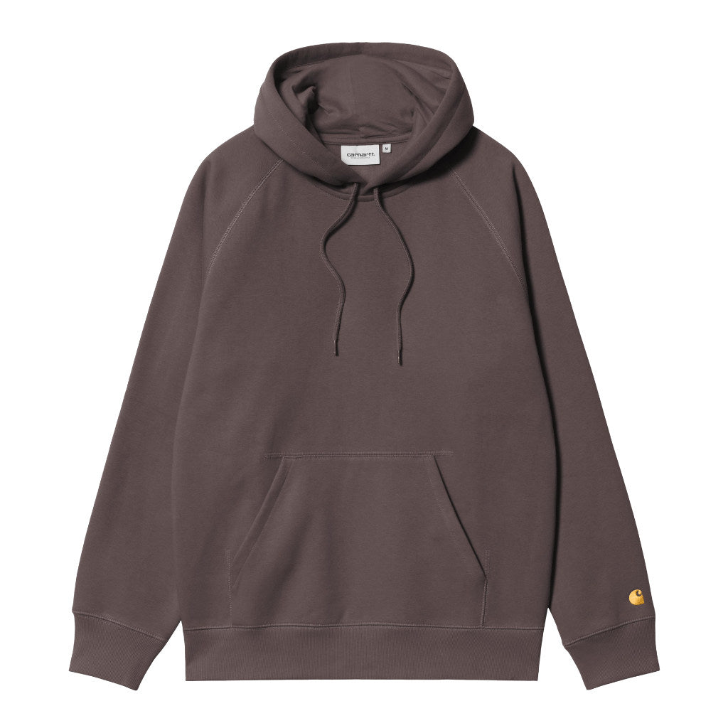 Carhartt WIP Hooded Chase Sweat in Shale/Gold | Shop Carhartt WIP online with Pavement Skate Store and enjoy free Aoteraoa NZ shipping over $100*