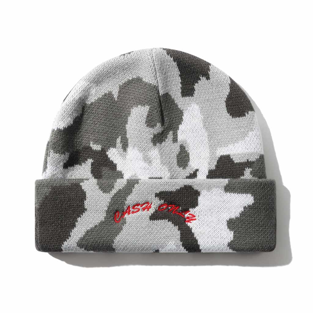 Cash Only Logo Beanie in Camo | Shop Cash Only clothing online with Pavement Skate Store with free Aotearoa NZ shipping over $100*