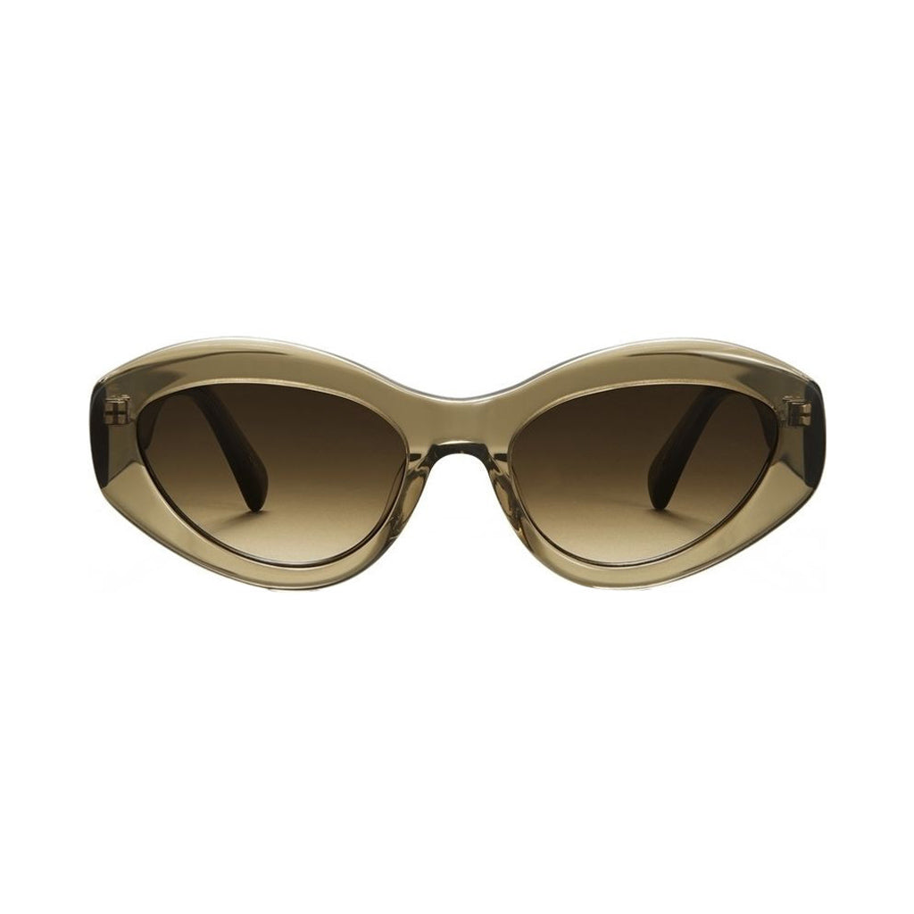 Chimi Sunglasses Core 09 - Green. 09 is an agile oval-contoured frame handcrafted in Italian acetate with bevel cuts and levelled temples, creating a seamless silhouette that subtly curves around the face. Fitted with softly rounded UV-protective CR39 lenses. Free NZ shipping with Pavement online.