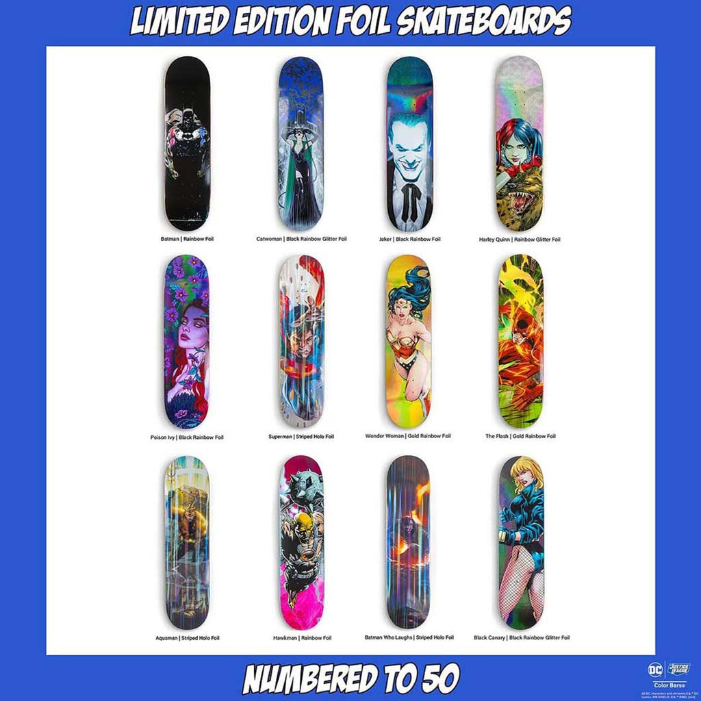 Shop the limited edition Color Bars x DC Comics Blind Bag skateboard decks online with Pavement Skate Store! Free Aotearoa NZ shipping.