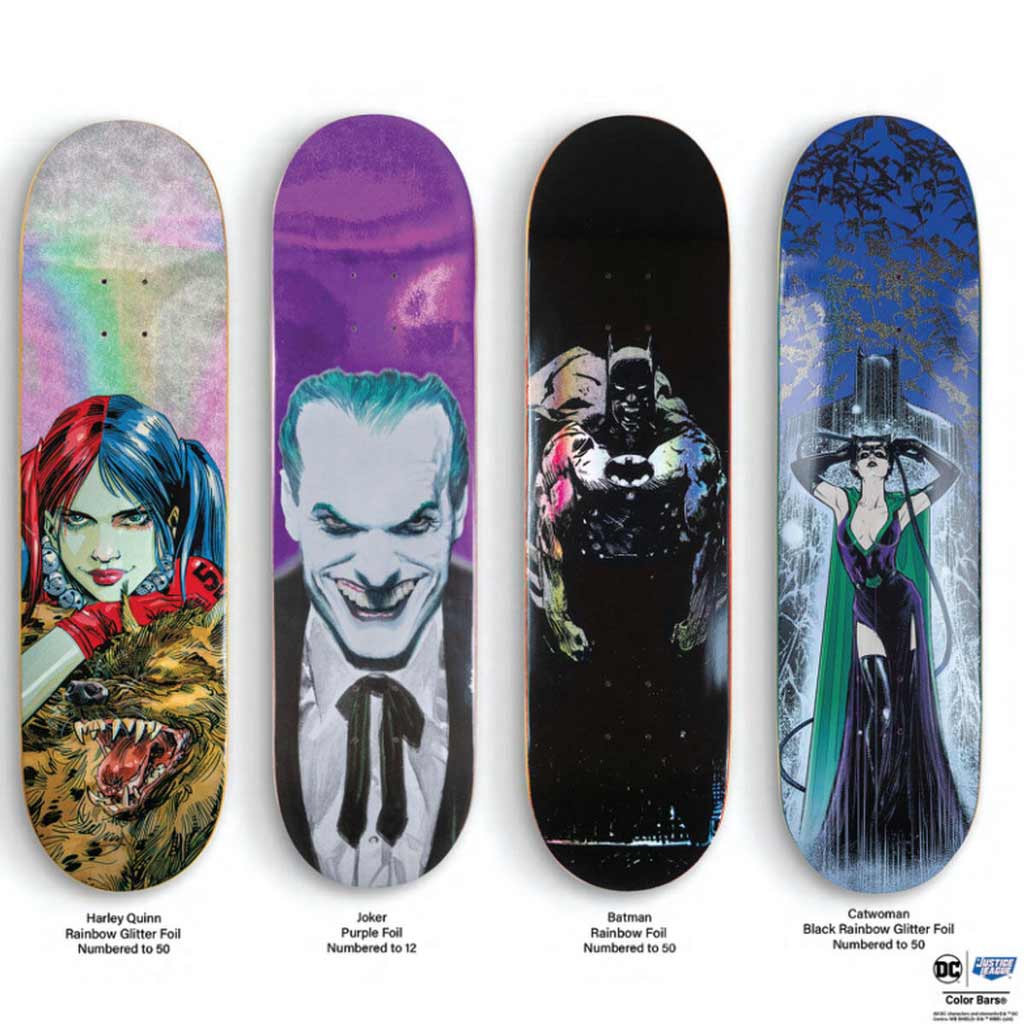Shop the limited edition Color Bars x DC Comics Blind Bag skateboard decks online with Pavement Skate Store! Free Aotearoa NZ shipping.
