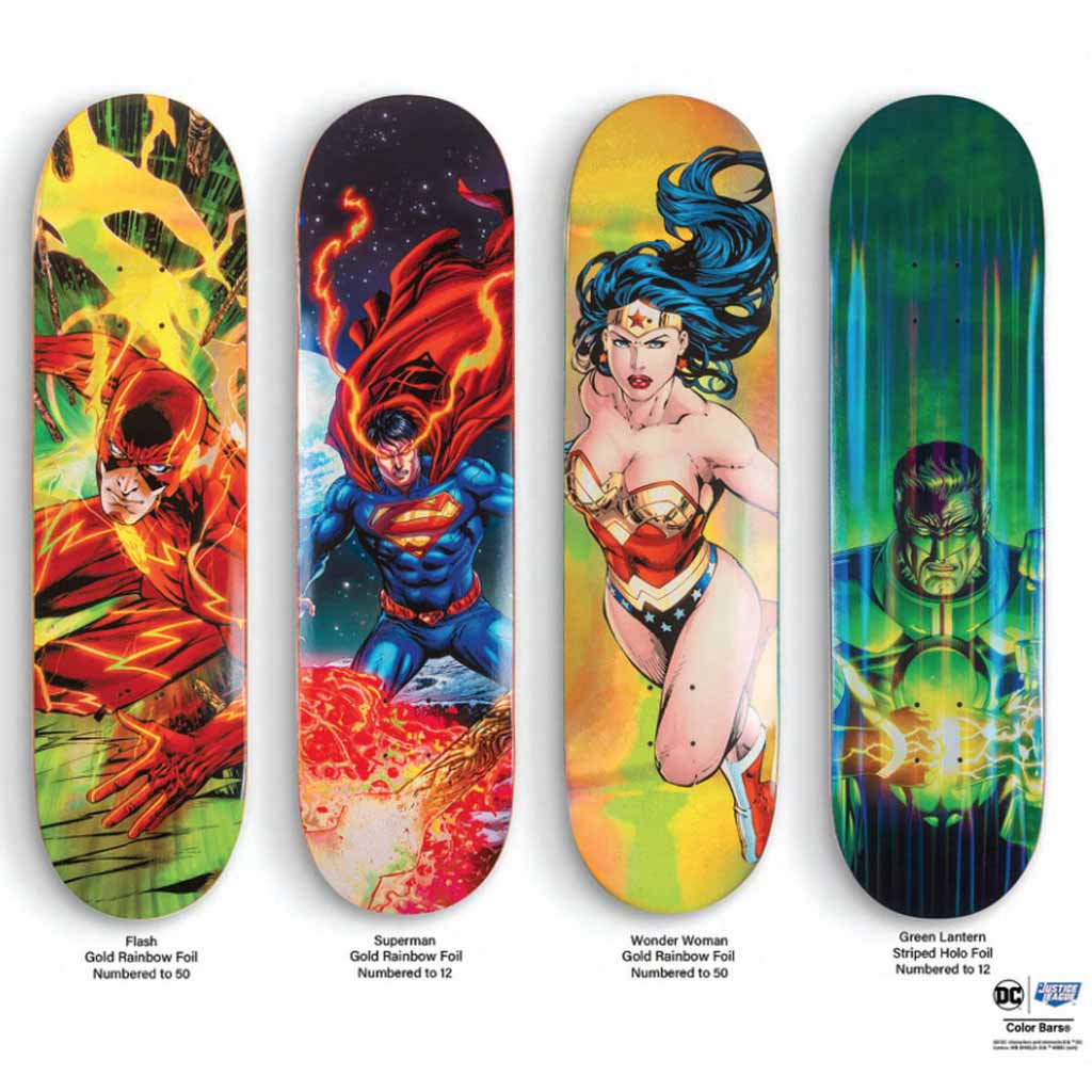 Shop the limited edition Color Bars x DC Comics Blind Bag skateboard decks online with Pavement Skate Store! Free Aotearoa NZ shipping.