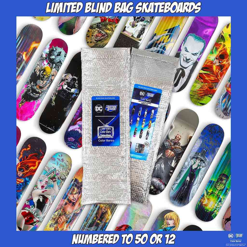 Shop the limited edition Color Bars x DC Comics Blind Bag skateboard decks online with Pavement Skate Store! Free Aotearoa NZ shipping.