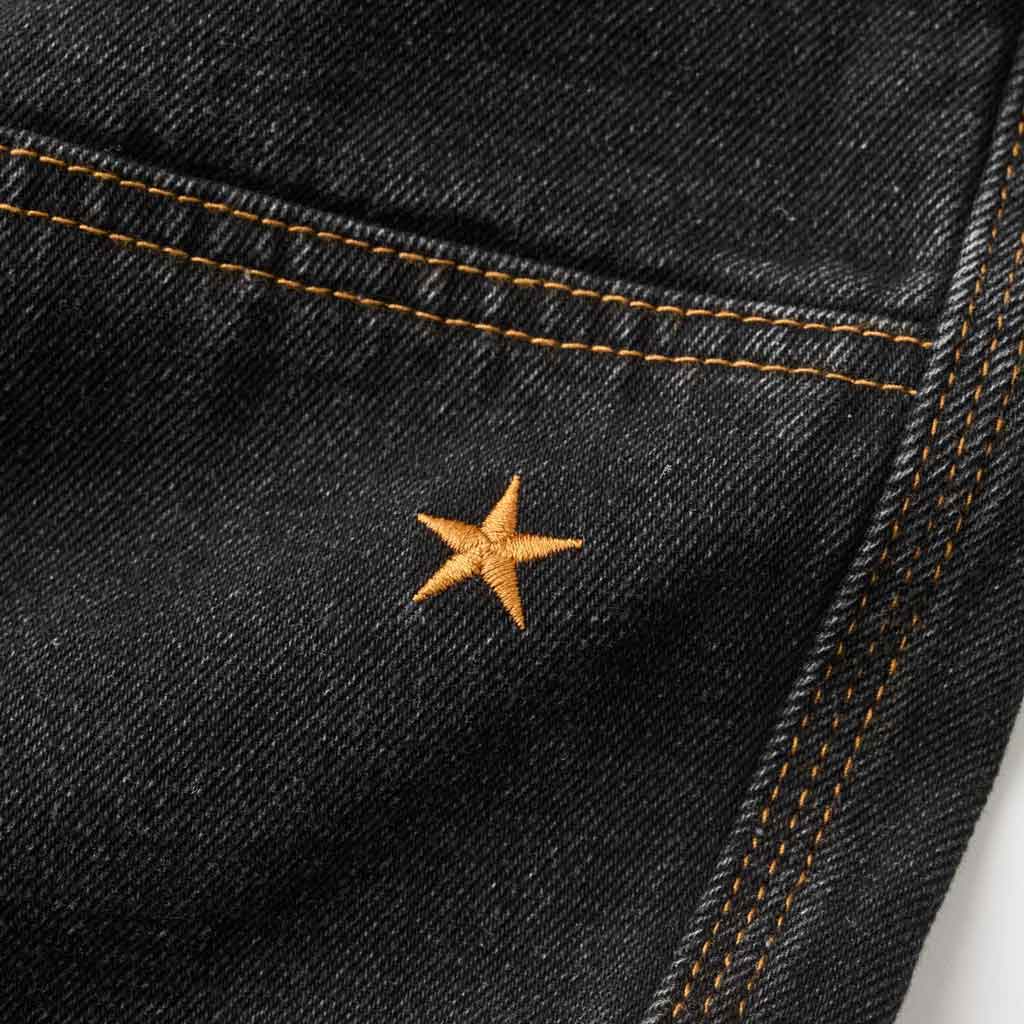 Come Sundown Burn Out Double Knee Jeans - Washed Black | Shop Come Sundown clothing with free Aotearoa NZ shipping over $100* when you order online at Pavement!