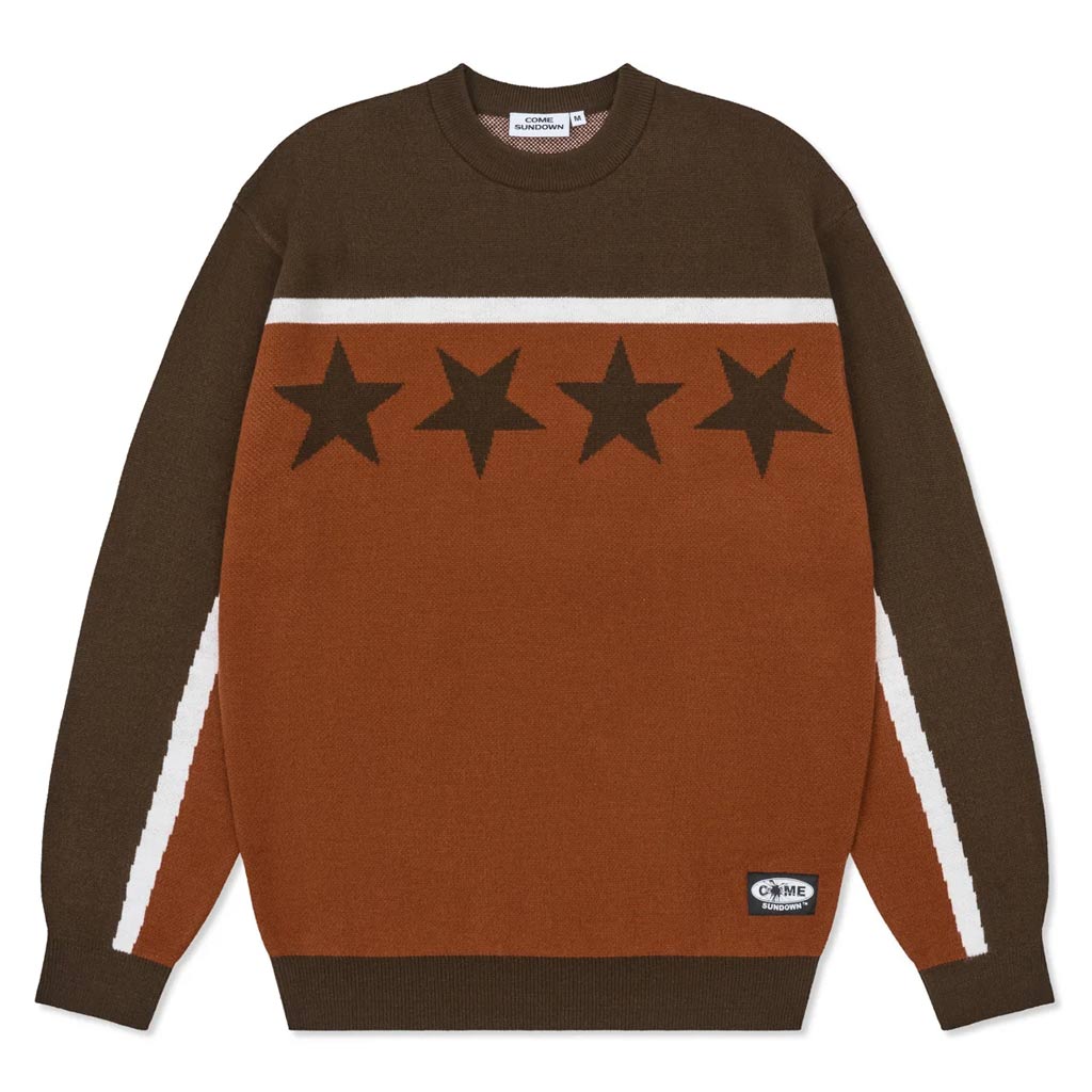 Come Sundown Burn Out Knit - Brown/Orange | Shop Come Sundown clothing with free Aotearoa NZ shipping over $100* when you order online at Pavement Skate Store!