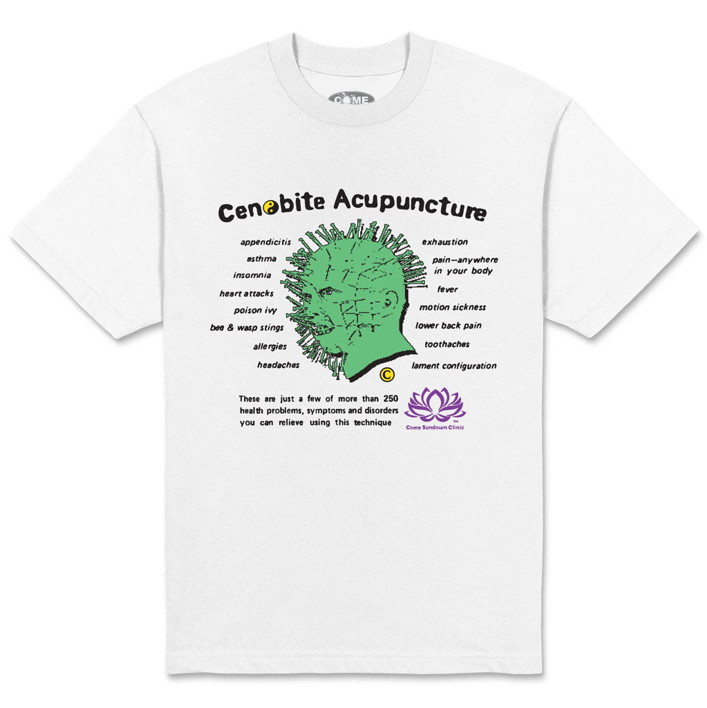 Come Sundown Clinic Tee in White | Shop Come Sundown clothing with free Aotearoa NZ shipping over $100* when you order online at Pavement Skate Store!