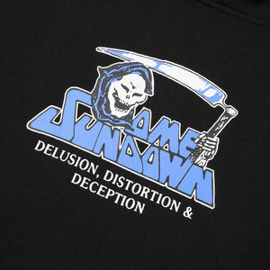 Come Sundown Delusion Hood - Black | Free Aotearoa NZ shipping over $100* when you shop Come Sundown online with Pavement Skate Store!
