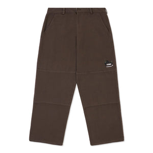 Come Sundown Toil Pants - Washed Brown. 100% cotton twill. Embroidered leg. Wash finish. Fixed waist. Welt back pockets. Double knee line.  Shop Come Sundown clothing and accessories online with Pavement skate store, Dunedin's independent since 2009. Free NZ shipping over $150, same day Dunedin delivery. Easy returns.