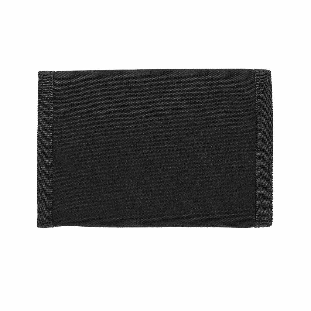 Volcom Ranso Trifold Wallet - Black. 100% Cotton Tri-fold wallet. Canvas with web binding. Exterior embroidered logo and interior Stone logo. Shop Volcom clothing, accessories and headwear online with Pavement skate store, Dunedin. Free NZ shipping over $150.
