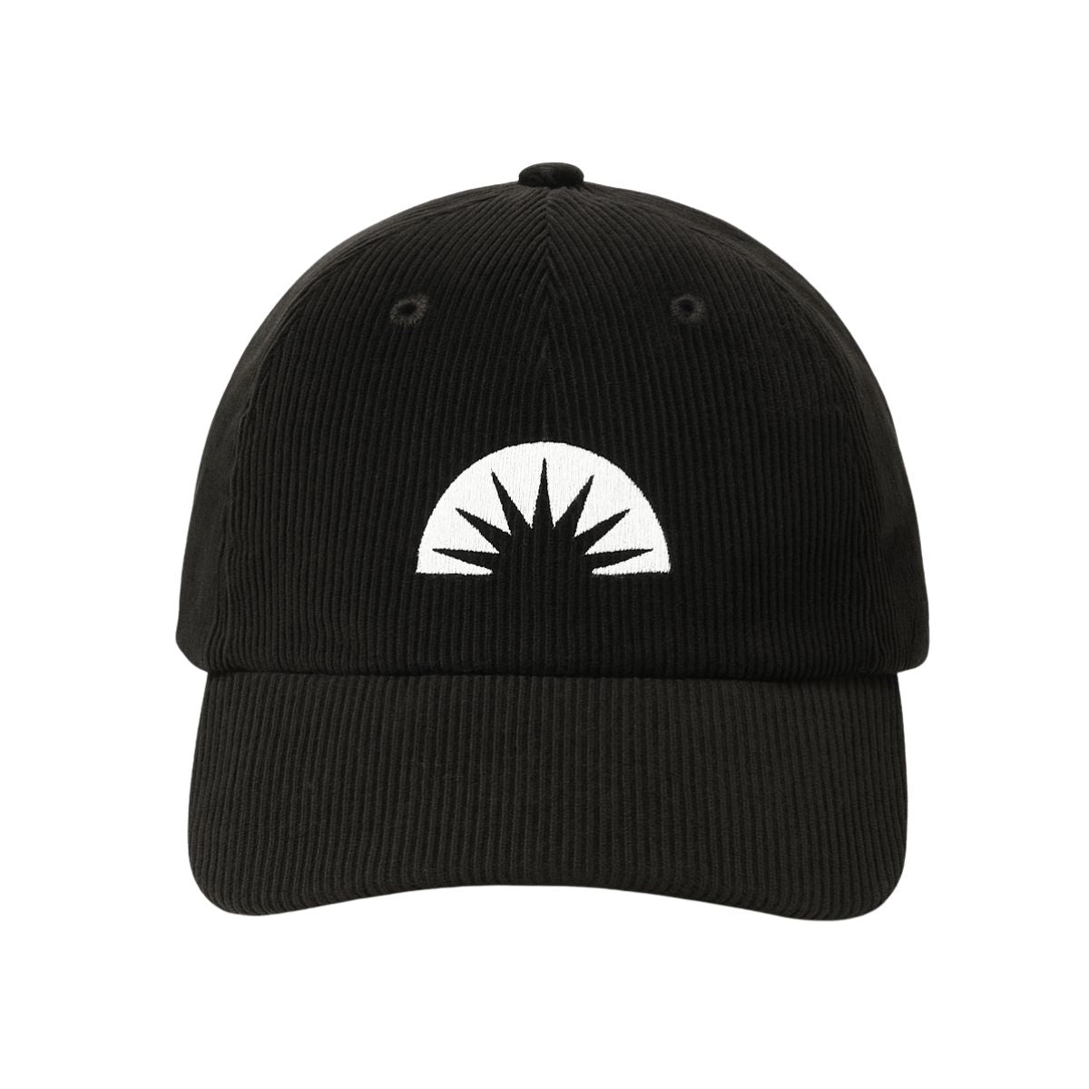 DECO SUNBURST EMBROIDERED  6 PANEL CAP - BLACK