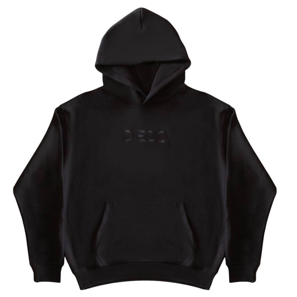 DECO FOREVER EMBROIDERED HOODIE - BLACK