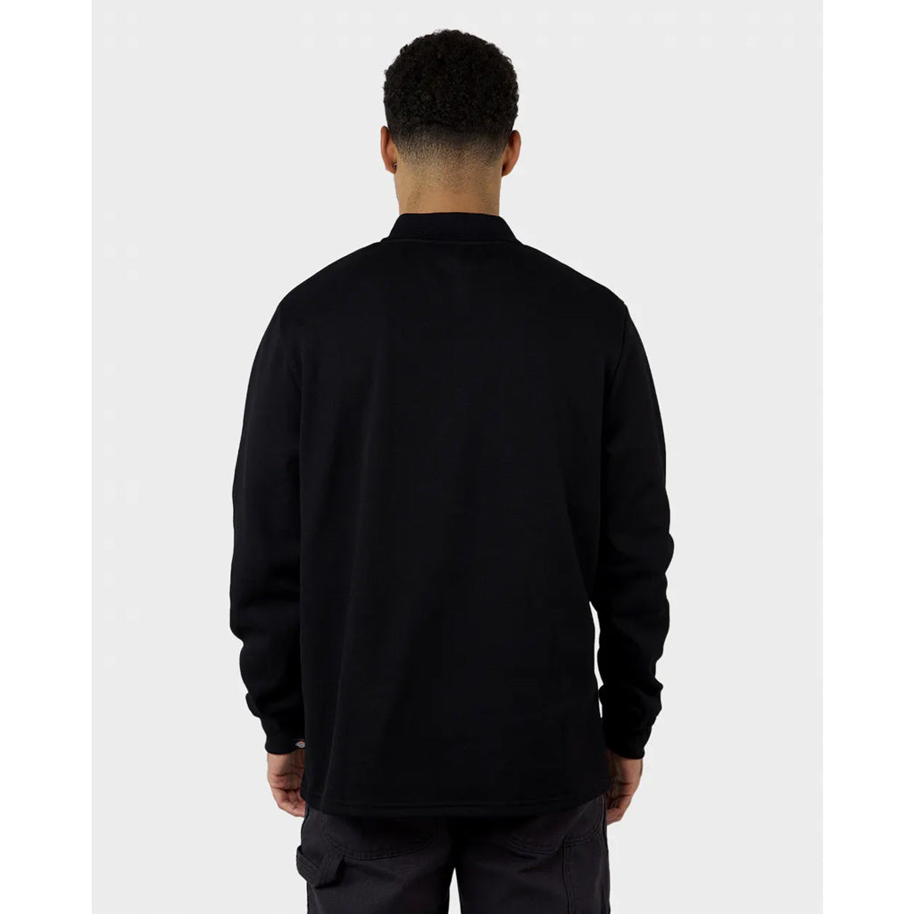 DICKIES ROCKWOOD MONO 1/4 ZIP L/S POLO SHIRT - BLACK