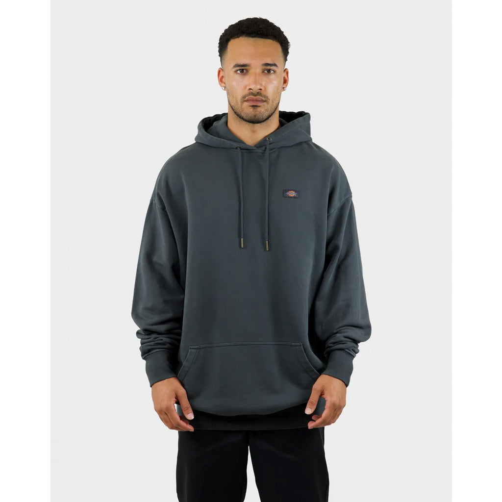 DICKIES CLASSIC LABEL HEAVYWEIGHT OVERSIZED BOX FIT HOODY - WASHED GRAPHITE