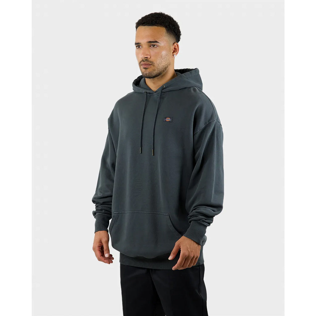 DICKIES CLASSIC LABEL HEAVYWEIGHT OVERSIZED BOX FIT HOODY - WASHED GRAPHITE