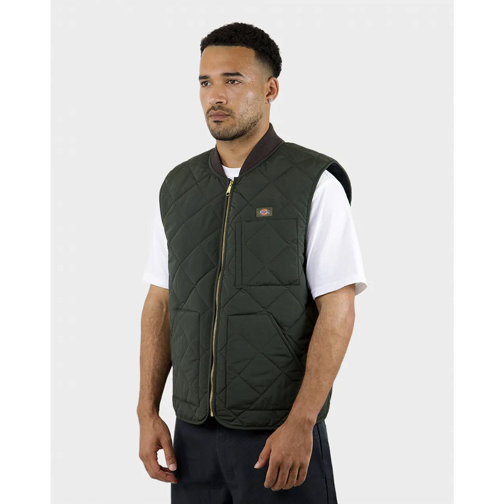 DICKIES VINCENT QUILTED VEST - OLIVE GREEN