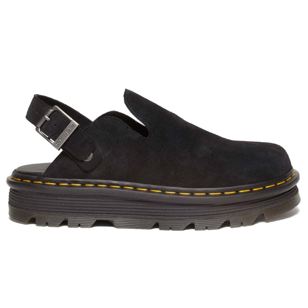Dr Martens Zebzag Mule - Black E.H Suede MB. The Zebzag mule is the latest innovation in comfort: built on a hybrid air-cushioned sole that fuses feather-weight EVA with rugged PVC. Shop Dr Martens online with Pavement and enjoy free NZ shipping and same day Dunedin delivery.